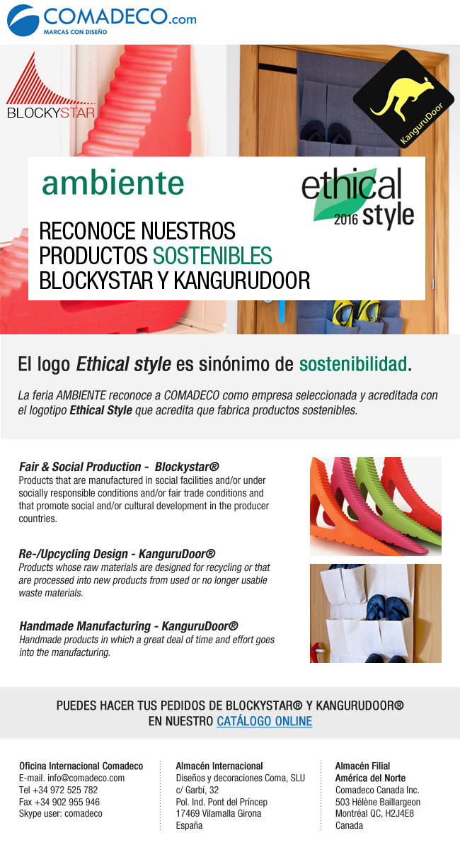 Ambiente acredita nuestros productos SOSTENIBLES.