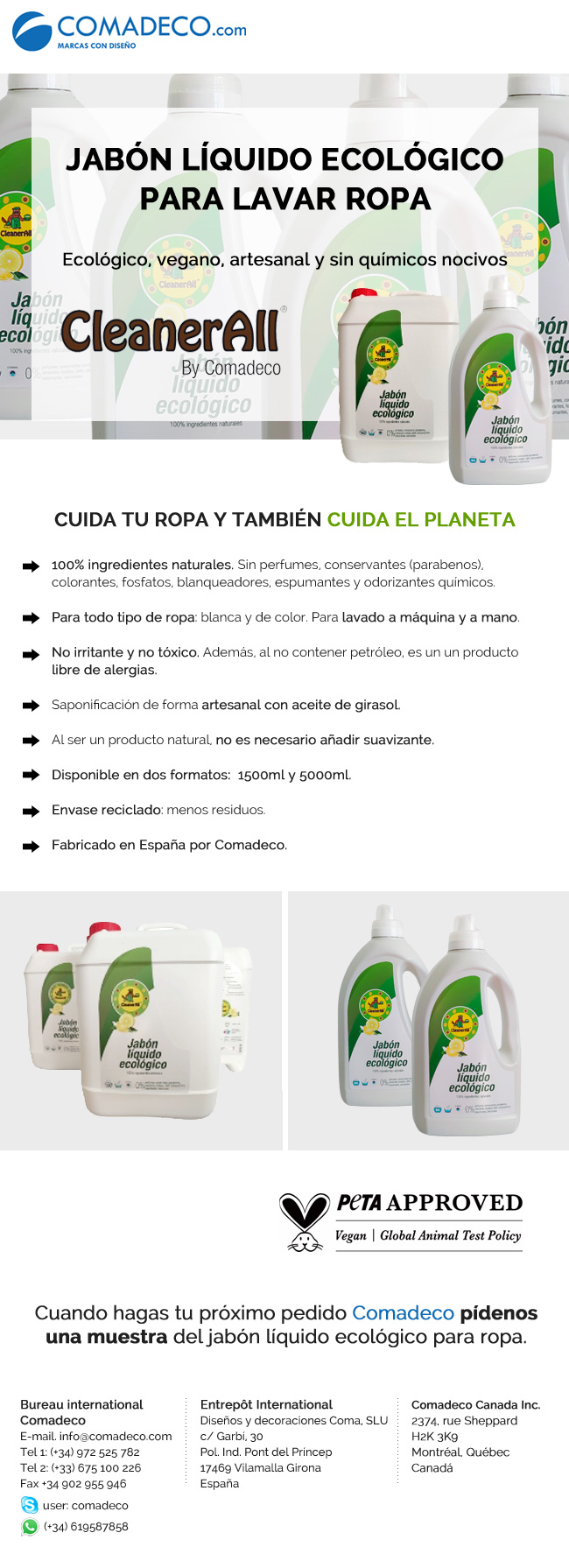 Descubre el nuevo jabÃ³n lÃ­quido ecolÃ³gico para lavar ropa CleanerAll