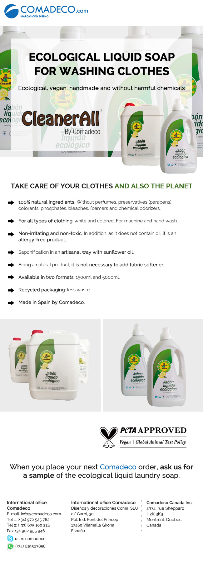 Discover the new ecological liquid soap for washing clothes CleanerAll